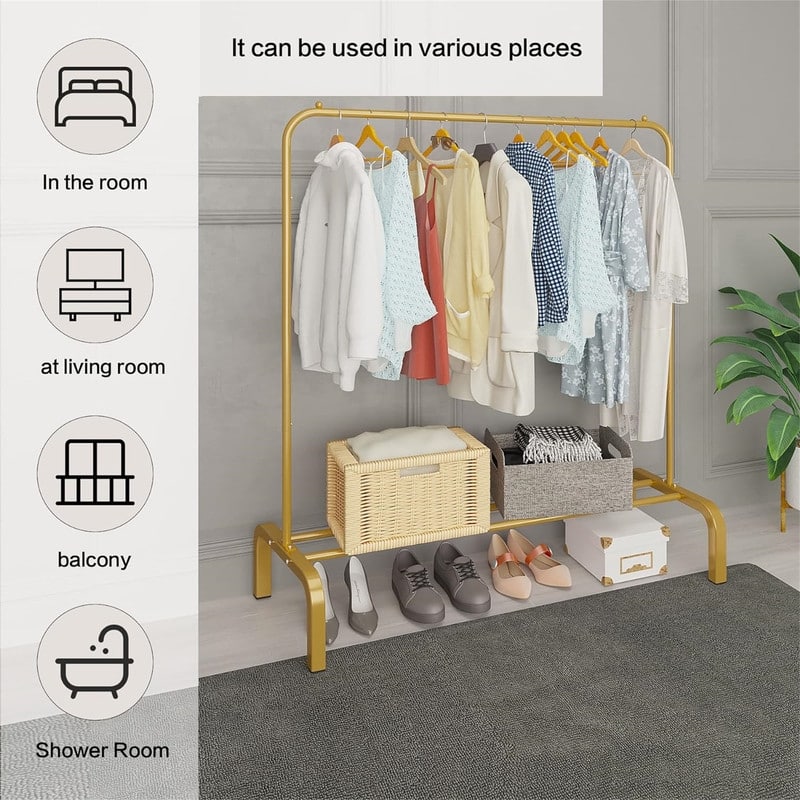 Metal Clothing Racks - 15.75"D x 43.31"W x 59.06"H