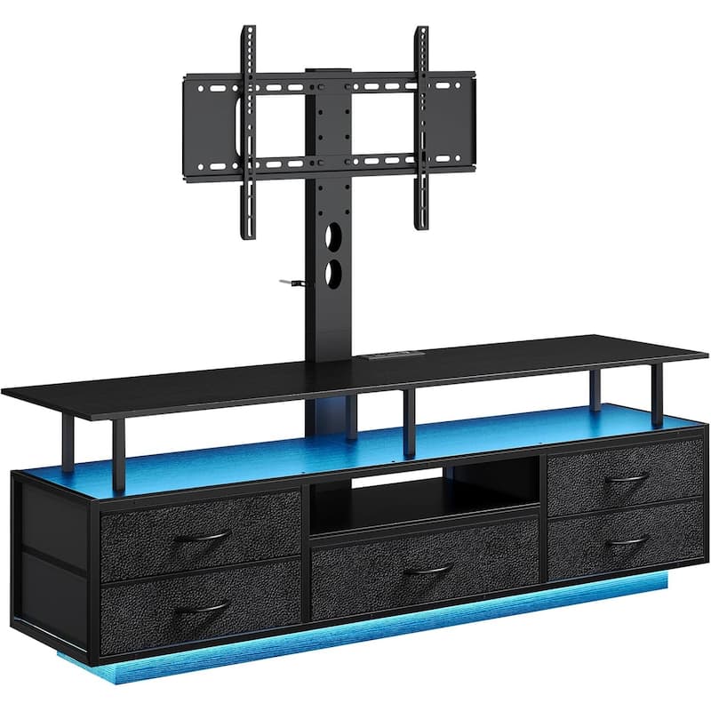 TV Stand with Mount 32/55/65/70 inch TVs Power Outlets Storage Entertainment Center