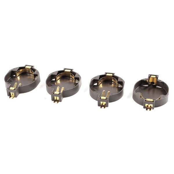 Unique Bargains 4 Pcs Brown Plastic Housing CR2032 Button Cell Battery Sockets Holder Case