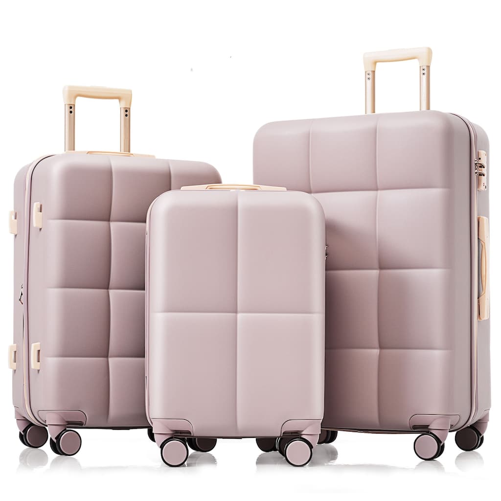 Luggage Set of Three, ABS Hard Shell Luggage with Spinner Wheels.
