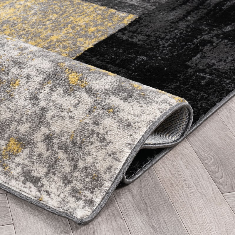 World Rug Gallery Abstract Polypropylene Machine-Made Circle Area Rug