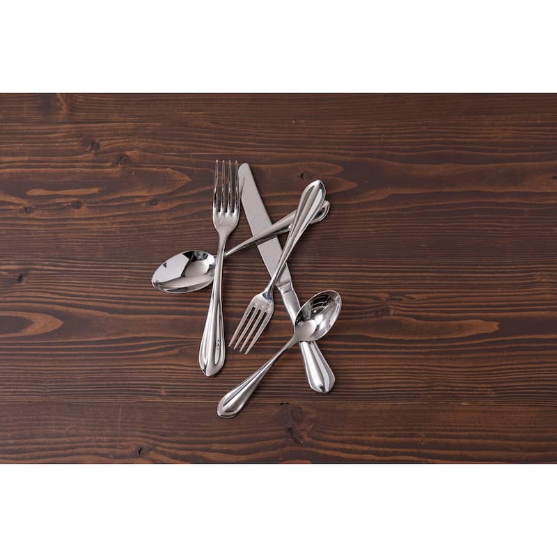 Fortessa Forge 18/10 Stainless Steel, 5PC Flatware Set (Service for 1), Silver - 5 Piece Set