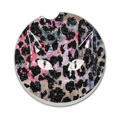 Cat Eyes 2 Pack Absorbent Stone Coaster for Vehicle Cup Holder 2.6” Diameter Manufactured in The USA