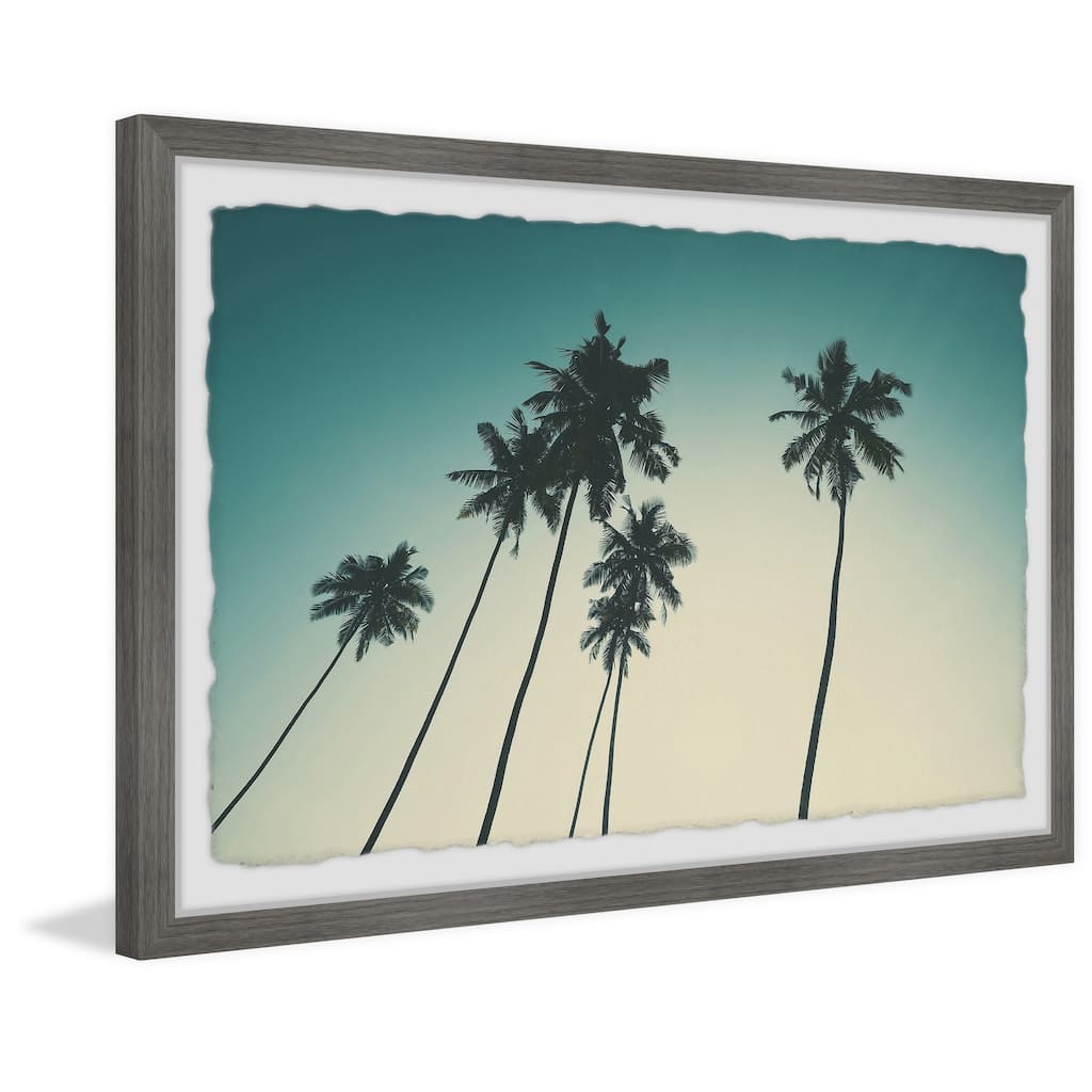 'Palm and the Blue Sky' Framed Painting Print