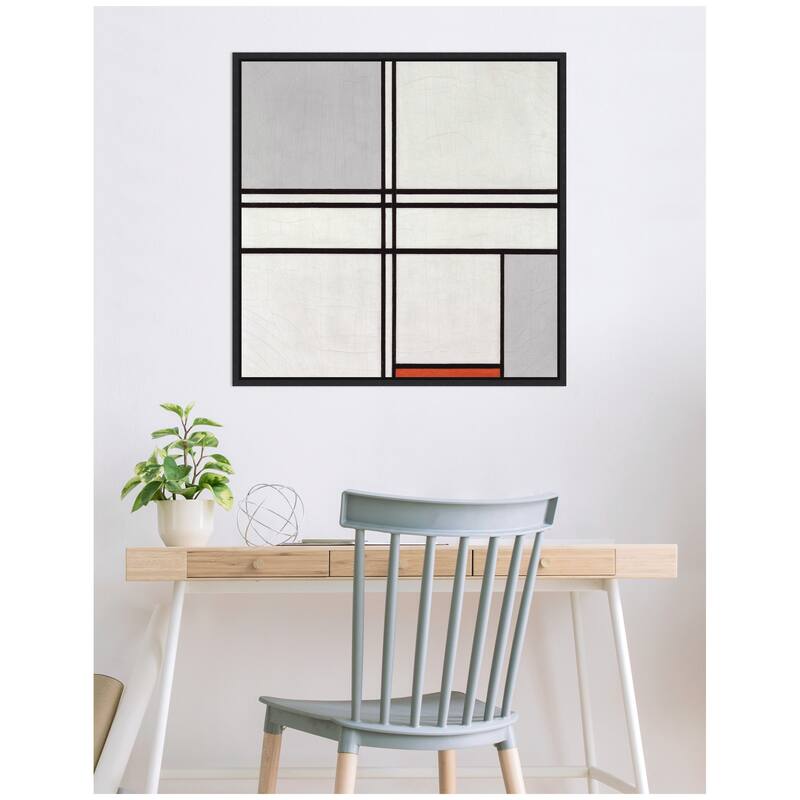 Kate and Laurel Sylvie Piet Mondrian Composition No 1 Gray Red 1935 Framed Canvas by The Art Institute of Chicago