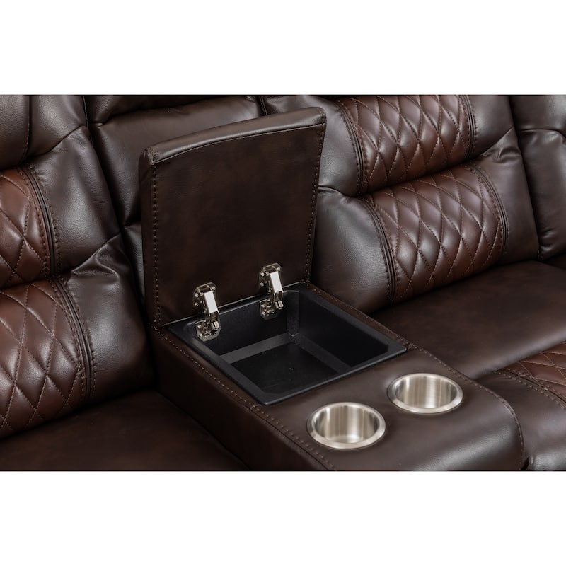 Kamiri 5 - Piece Faux Leather Reclining Two-Tone Sectional
