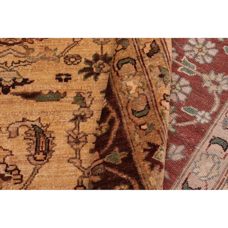 Bohemian Ziegler Basilia Gold Brown Hand-Knotted Wool Rug - 10'1'' x 15'8''