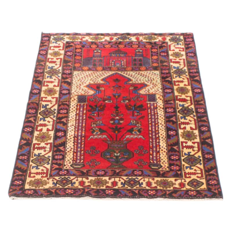 Teimani Red Rug 3'2" x 5'0" - 3'2 x 5'0