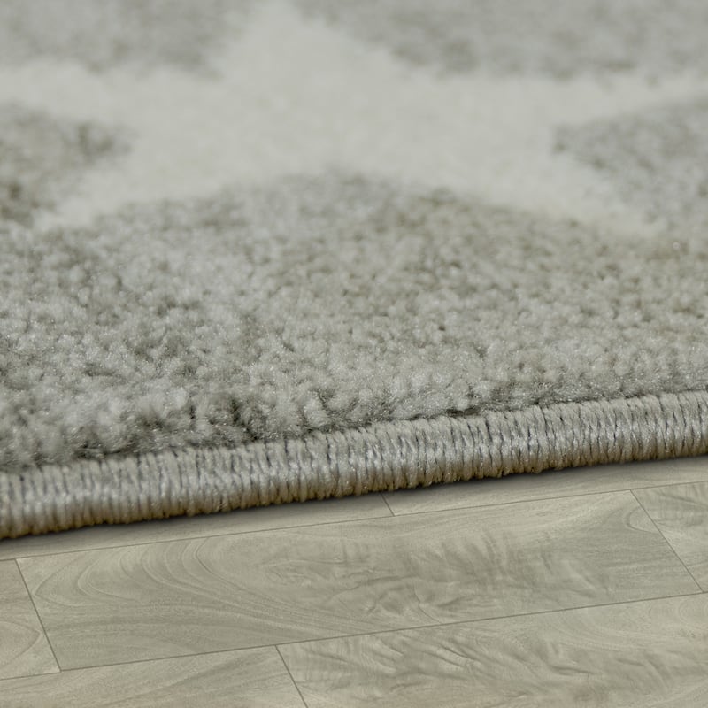 Kids Rug with Stars for Nursery Starry Sky in grey, pink and green