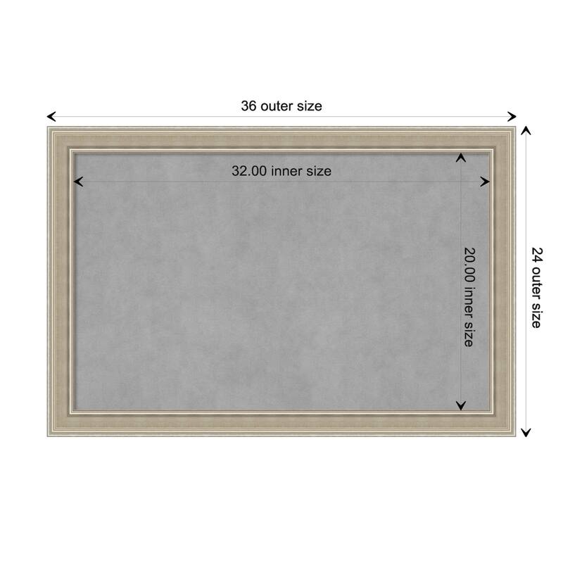 Amanti Art Mezzo Silver Framed Magnetic Board - Board Size 32x20