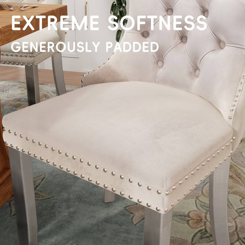 Contemporary Velvet Upholstered Dining Chair Set of 4