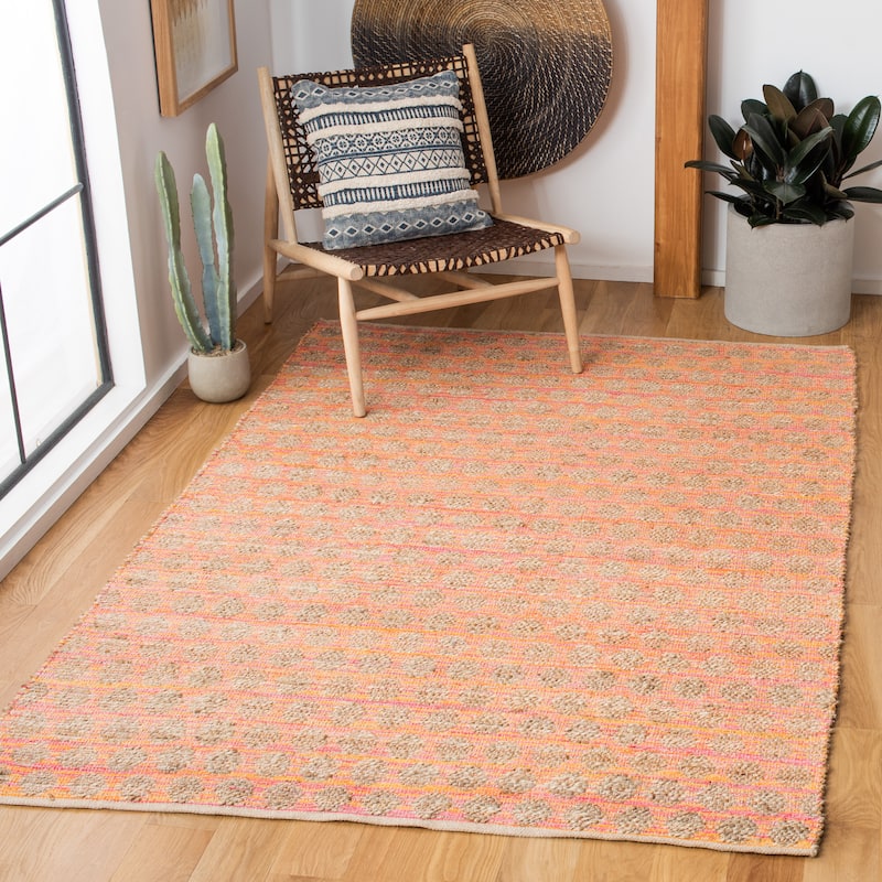 SAFAVIEH Handmade Cape Cod Majella Coastal Jute Rug - 8' x 10' - Orange/Natural