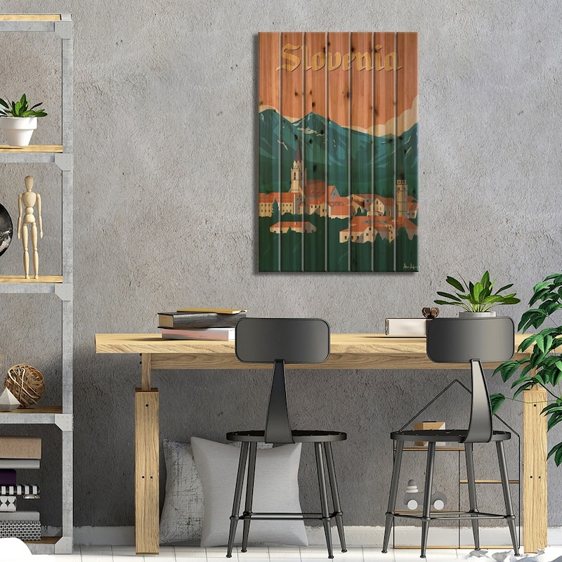 Slovenia Print On Wood by IdeaStorm Studios - Multi-Color