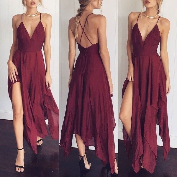 backless chiffon dress