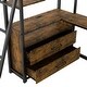 preview thumbnail 9 of 11, Twin Size Metal&Wood Loft Bed Frame with Desk, Shelves & 2 Big Built-in Drawers, LED Light and USB Charging Station for Bedroom