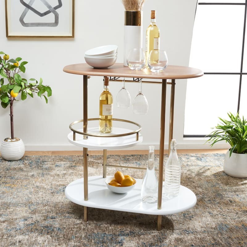 SAFAVIEH Ula 3-Tier Swivel Bar Table - 29.53" W x 17.72" L x 32.76" H - 30"Wx18"Dx33"H