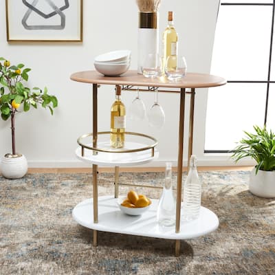 SAFAVIEH Ula 3-Tier Swivel Bar Table - 29.53" W x 17.72" L x 32.76" H - 30"Wx18"Dx33"H