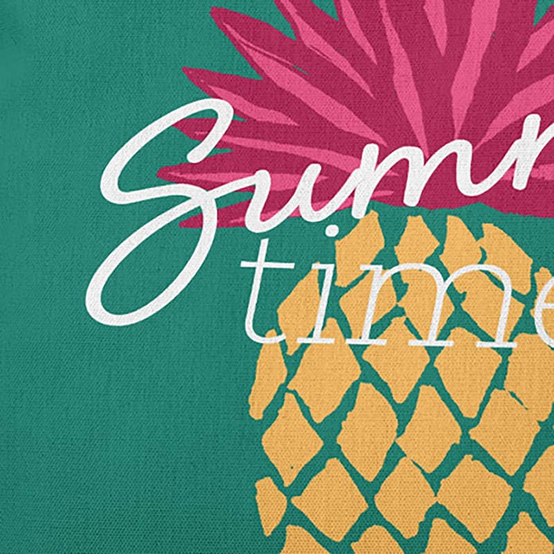 Summer Time Pineapple Polyester Indoor/Outdoor Pillow