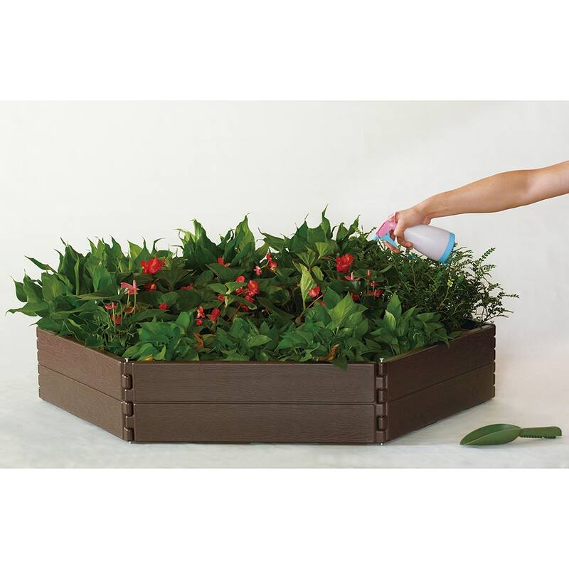 Modern Home Raised Garden Bed Kit - Stackable Hexagon Modular Flower/Planter Kit - 48" Diameter 6 Panel Kit for Gardening