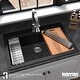 preview thumbnail 21 of 52, Karran Top Mount 33 in. Large Single Bowl Quartz Workstation Kitchen Sink