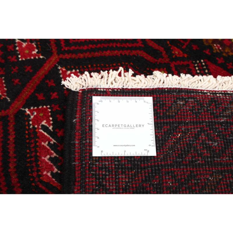 ECARPETGALLERY Hand-knotted Teimani Black, Red Wool Rug - 3'5 x 6'1