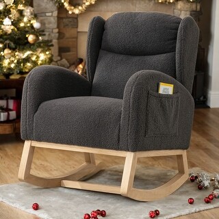 Teddy Fabric Rocking Chair With Packet Wood Legs - Bed Bath & Beyond ...
