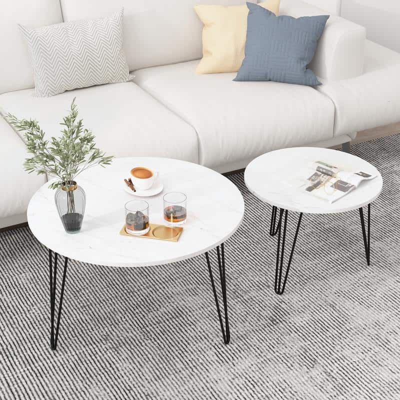 27.56'' Round Nesting Coffee Table Set of 2