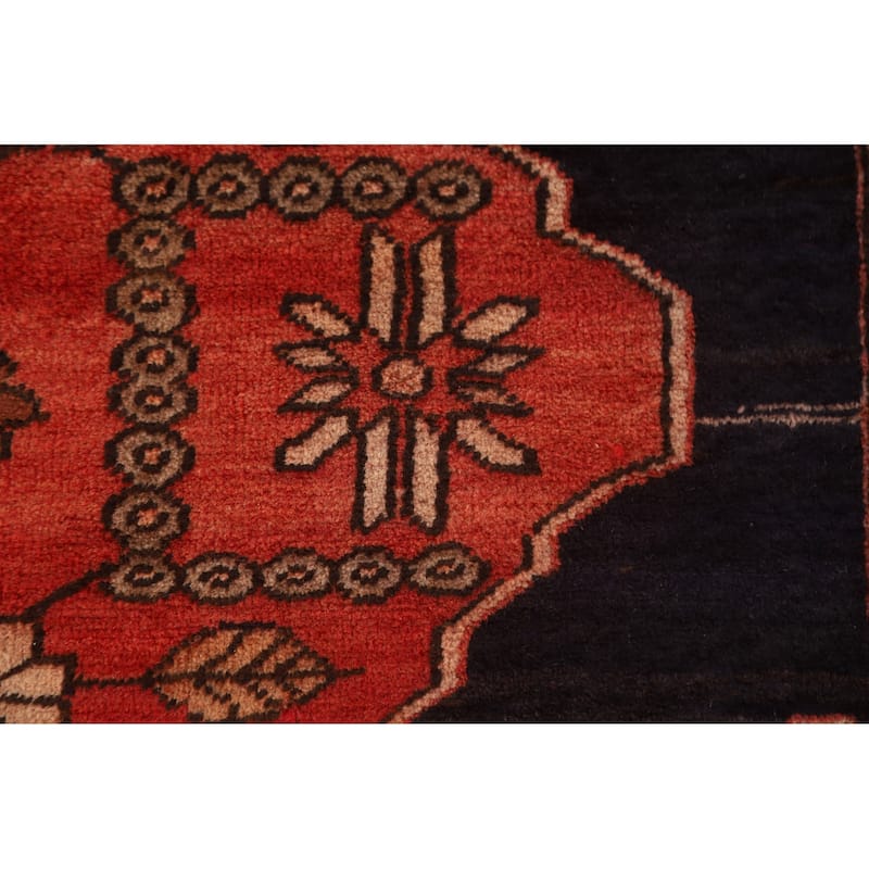 Tribal Ardebil Persian Vintage Runner Rug Handmade Wool Carpet - 4'5"x 11'2"
