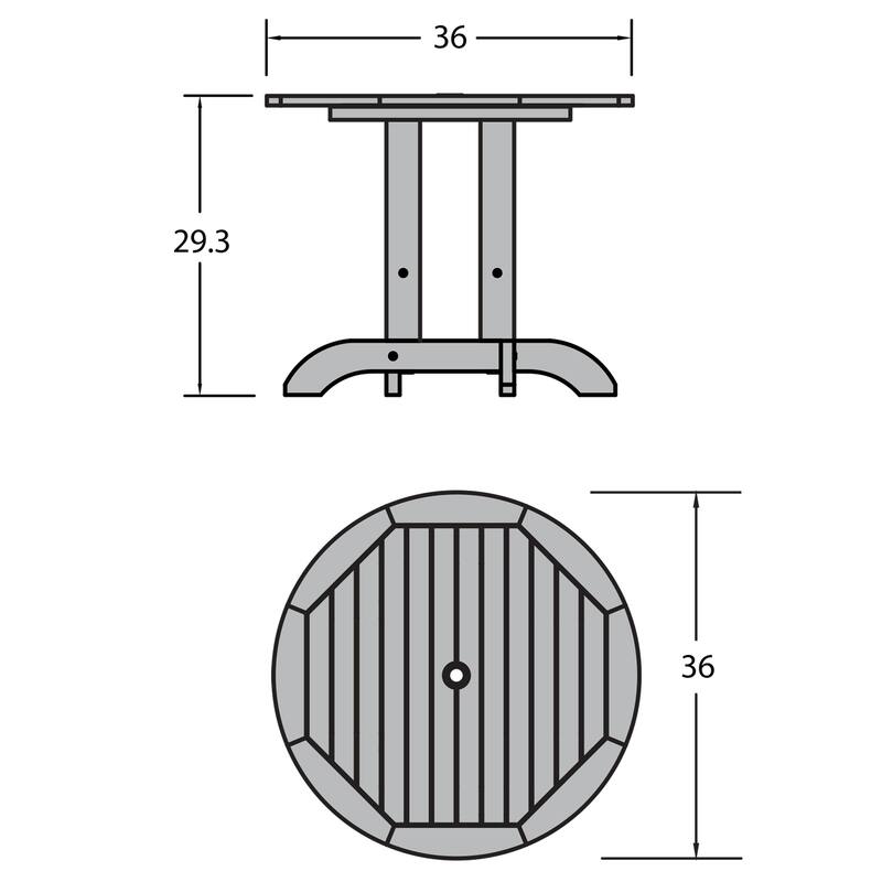HIGHWOOD 36" Round Dining Height Outdoor Table