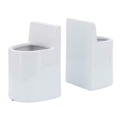 Sagebrook Home Ceramic 6" Pouch Bookends - 4" x 4" x 6"