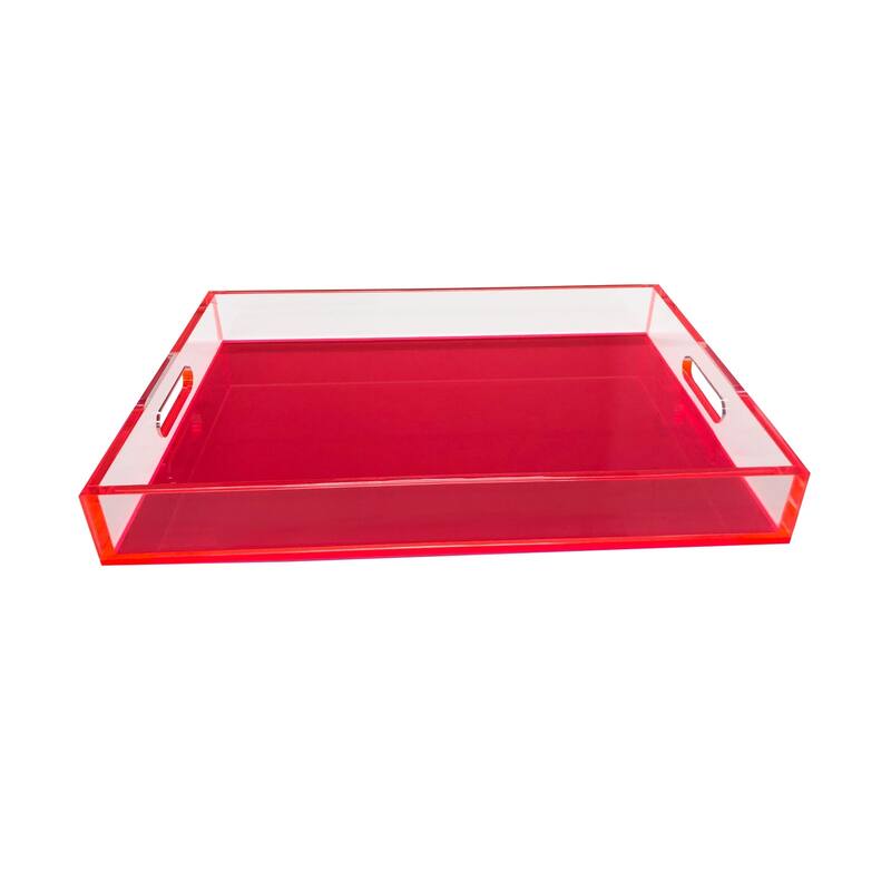 Neon Hot Pink Tray - Hot Pink - 15.75x11x2 Inches - Hot Pink