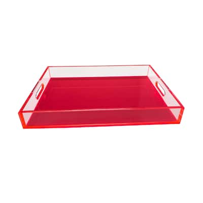 Neon Hot Pink Tray - Hot Pink - 15.75x11x2 Inches