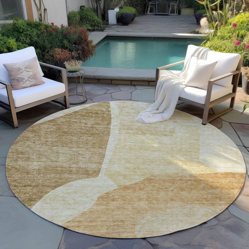 Machine Washable Indoor/ Outdoor Chantille Modern Abstract Rug