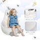 preview thumbnail 3 of 7, Qaba Animal Kids Sofa Chair Cartoon Cute Swan Stuffed with Armrest Flannel PP Cotton 22" x 16.5" x 22" White