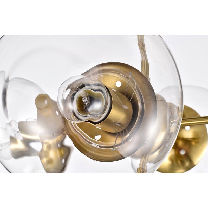 Haaris Semi Flush Mount Ceiling Light Modern-Globe Style Satin Gold Polished Finish 5-Light - N/A