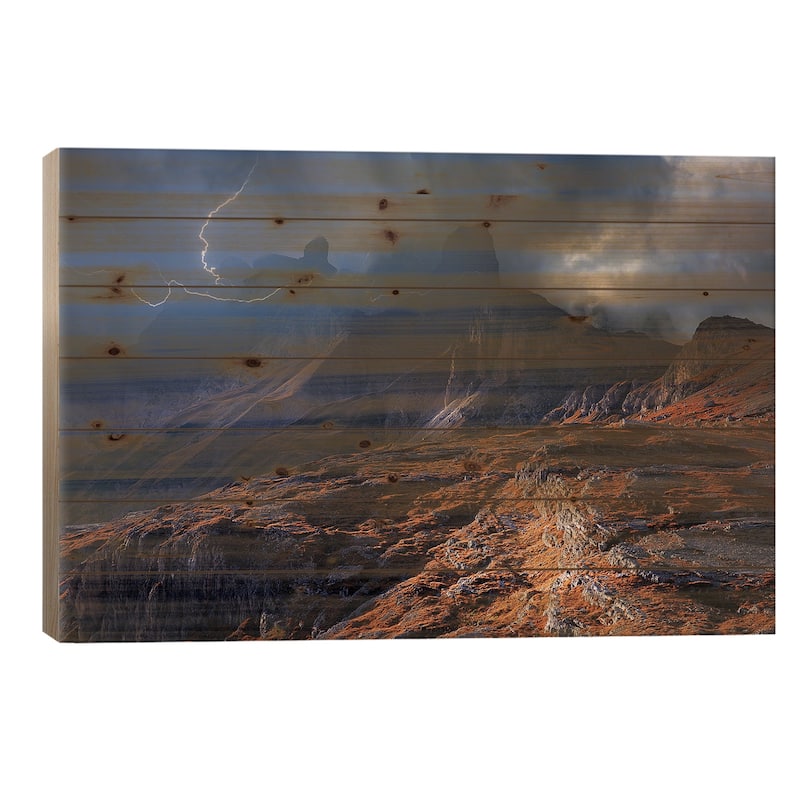 Bergwetter Print On Wood by Nicolas Schumacher - Multi-Color - 18x26x1.5