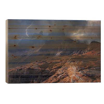 Bergwetter Print On Wood by Nicolas Schumacher - Multi-Color