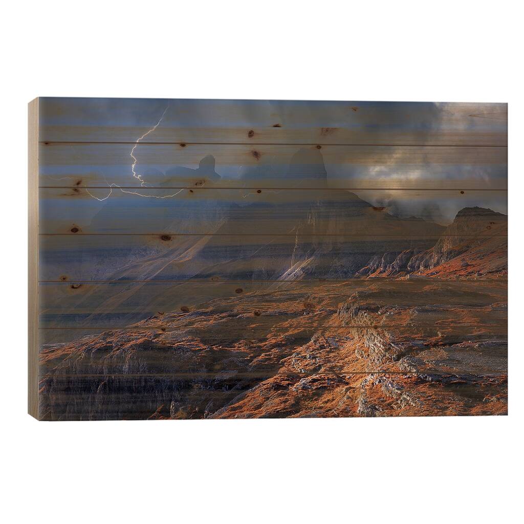 Bergwetter Print On Wood by Nicolas Schumacher - Multi-Color