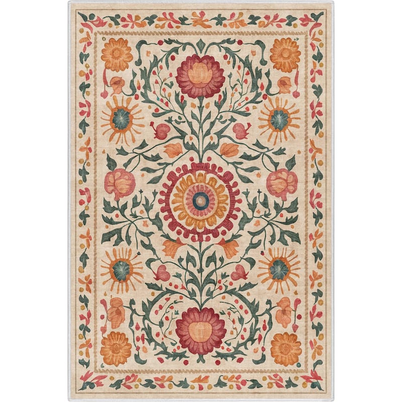 Well Woven Apollo Suzani Tribal Medallion Flat-Weave Area Rug