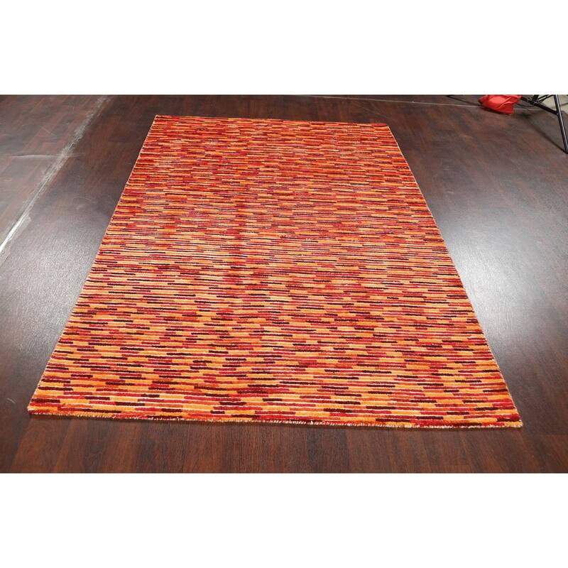 Modern Moroccan Oriental Wool Area Rug Handmade Bedroom Carpet - 5'5" x 7'7"