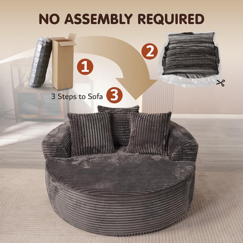 OVIOS Indoor Circular Plush&Fluffy Lazy Sofa