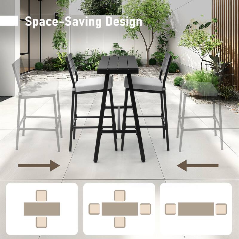 Pellebant Outdoor Bar Table Patio Rectangular