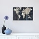 preview thumbnail 5 of 7, iCanvas "Old World Map Blue" by Wild Apple Portfolio Canvas Print 12x18x0.75
