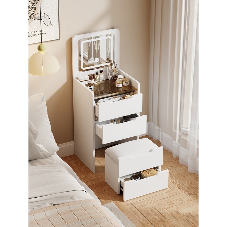 Ktaxon Vanity Set with 3 Color Lighted Mirror, Makeup Table