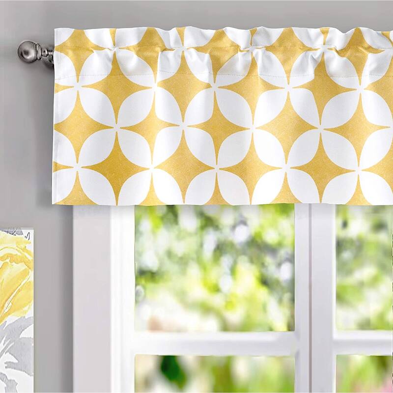 DriftAway Amelia Retro Geo Pattern Round Circle Star Print Blackout Valance