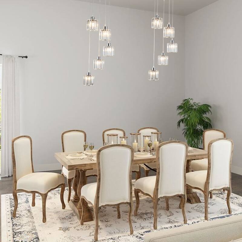 5-Light Dimmable Cylinder Cluster Pendant Lighting Fixture for Kitchen Island