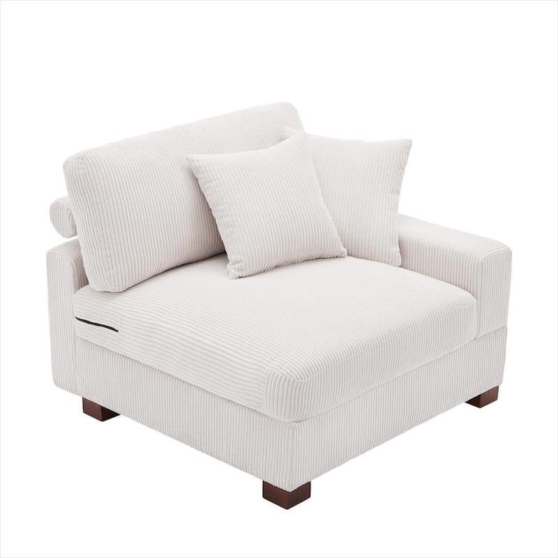 Corduroy Armchair Sofa Corner Chairs With Pillows