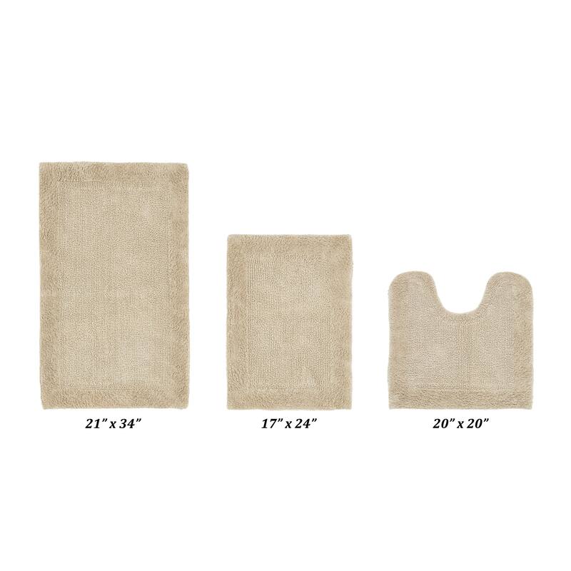 Better Trends Bath Rugs Set 100% Cotton Tufted Soft Water Absorbent Bathroom Rug for Shower, Sink Bath Mats Edge Collection