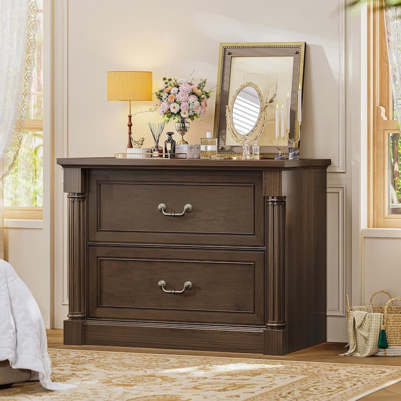 Nightstand File Cabinet Drawers Farmhouse Filing Cabinet for Letter/Legal Size