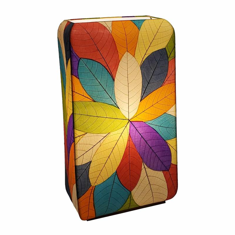 Eangee Handmade Sunburst Table Lamp, Cocoa Leaves Shade, 15 x 8 x 30 in.